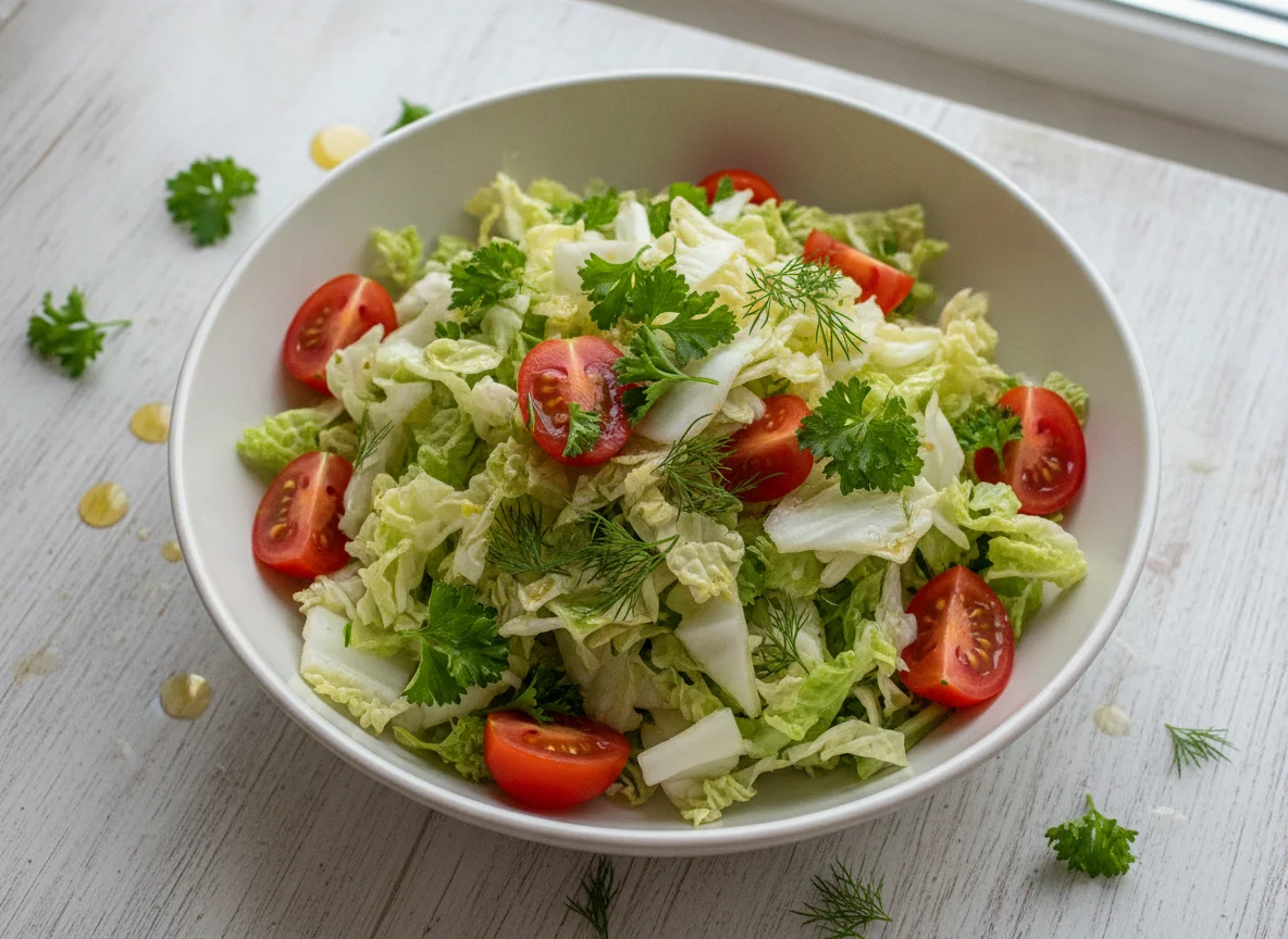 Овощной салат с пекинской капустой и помидорами photo