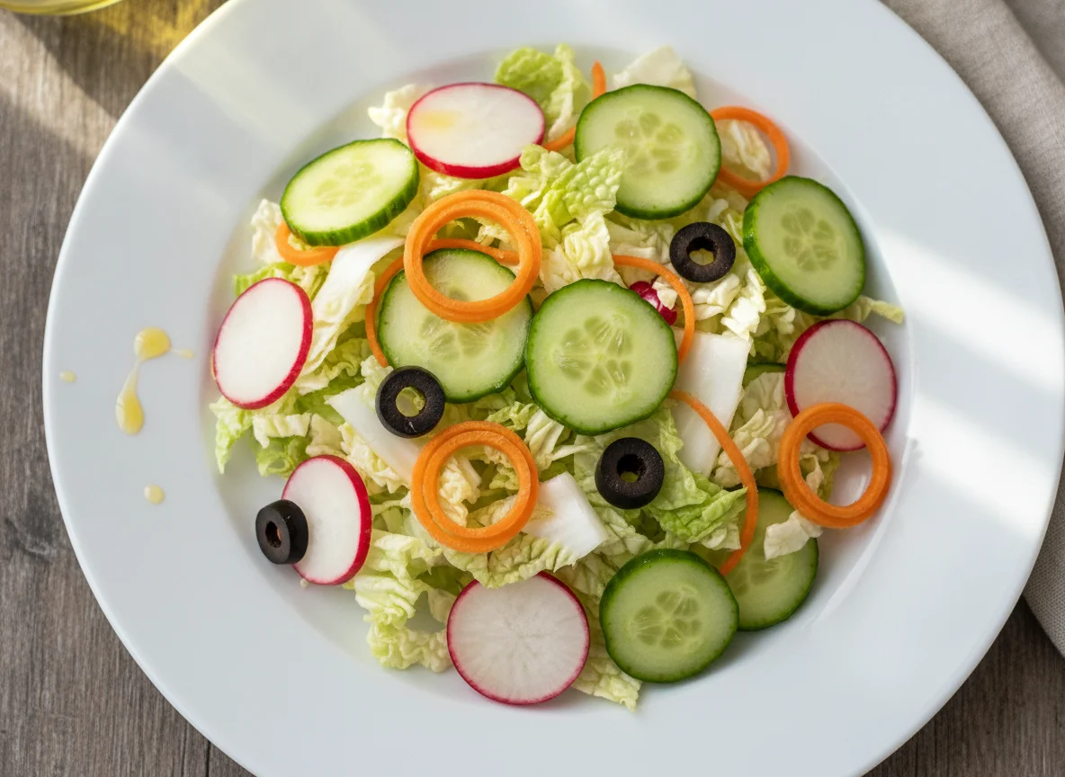 Овощной салат с пекинской капустой и редисом photo