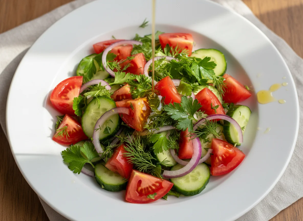 Овощной салат с зеленью photo