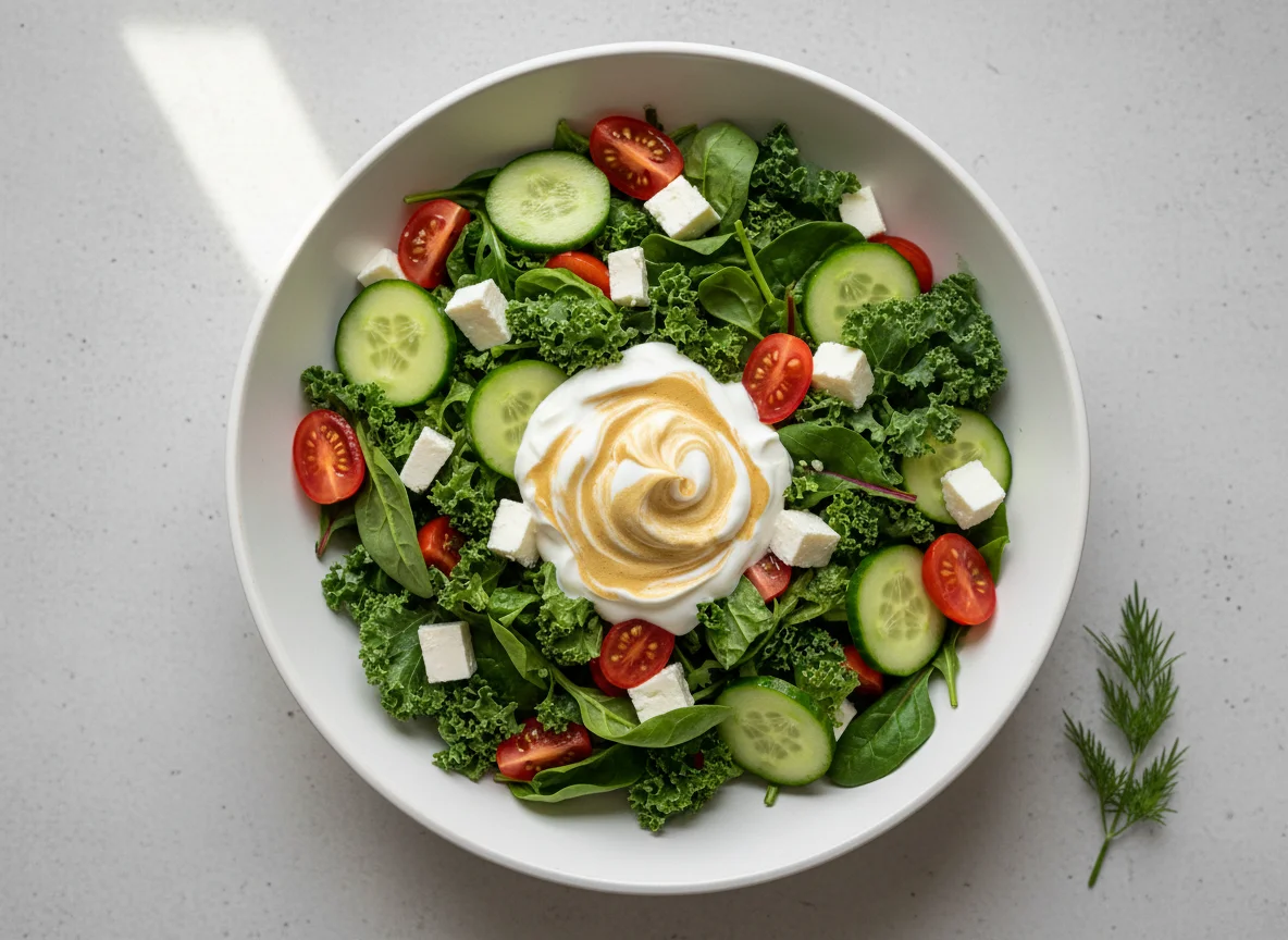 Овощной салат со сметанным соусом photo