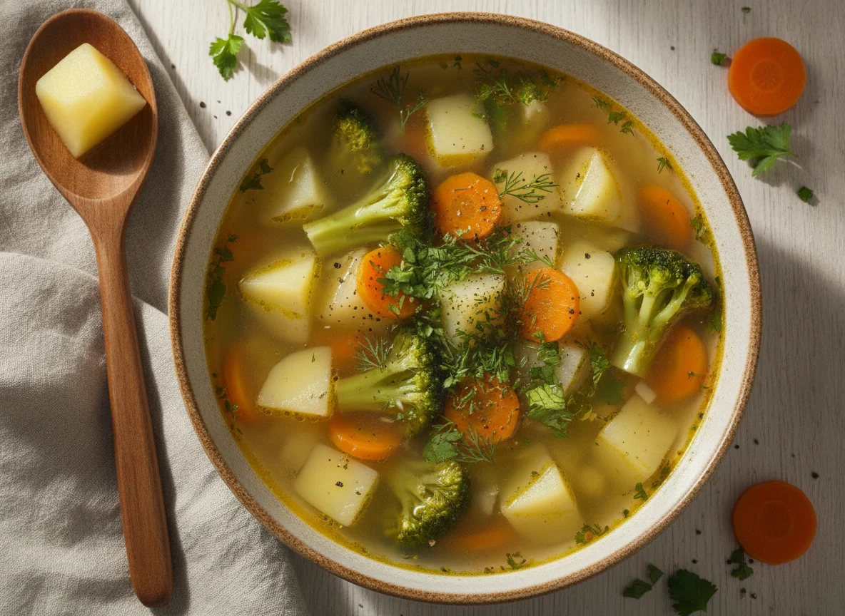 Овощной суп с брокколи и картофелем photo
