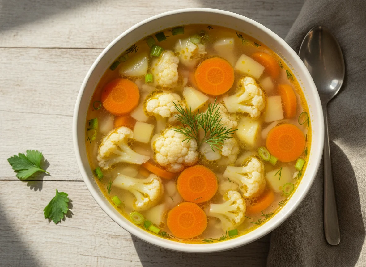Овощной суп с цветной капустой photo
