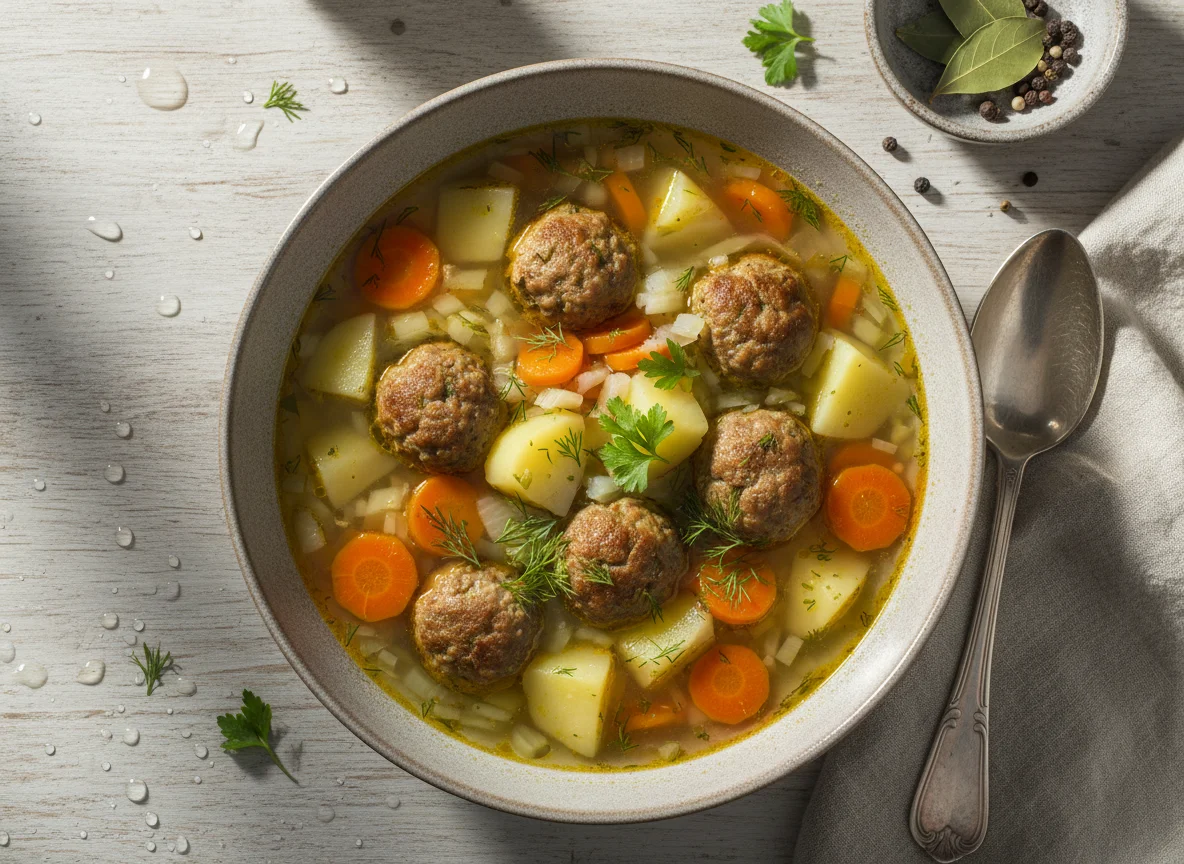 Овощной суп с фрикадельками photo