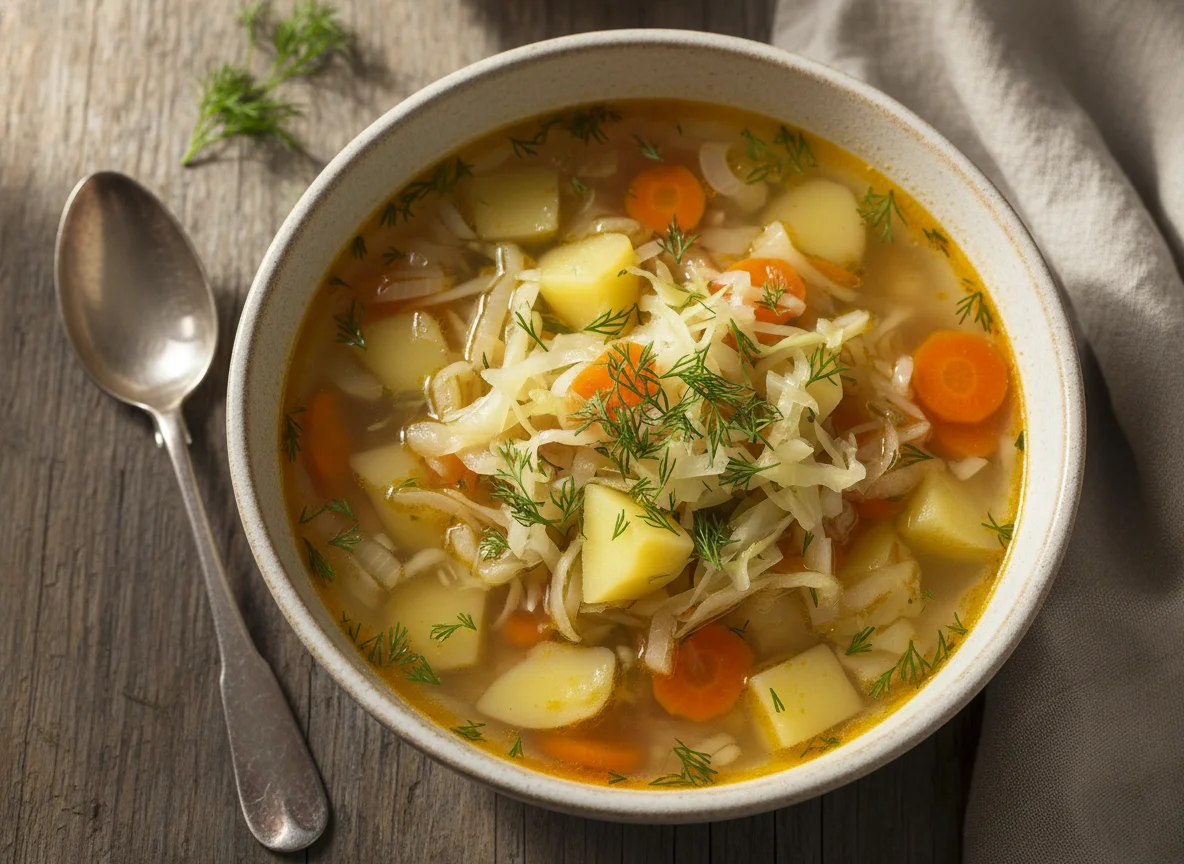 Овощной суп с капустой и картофелем photo