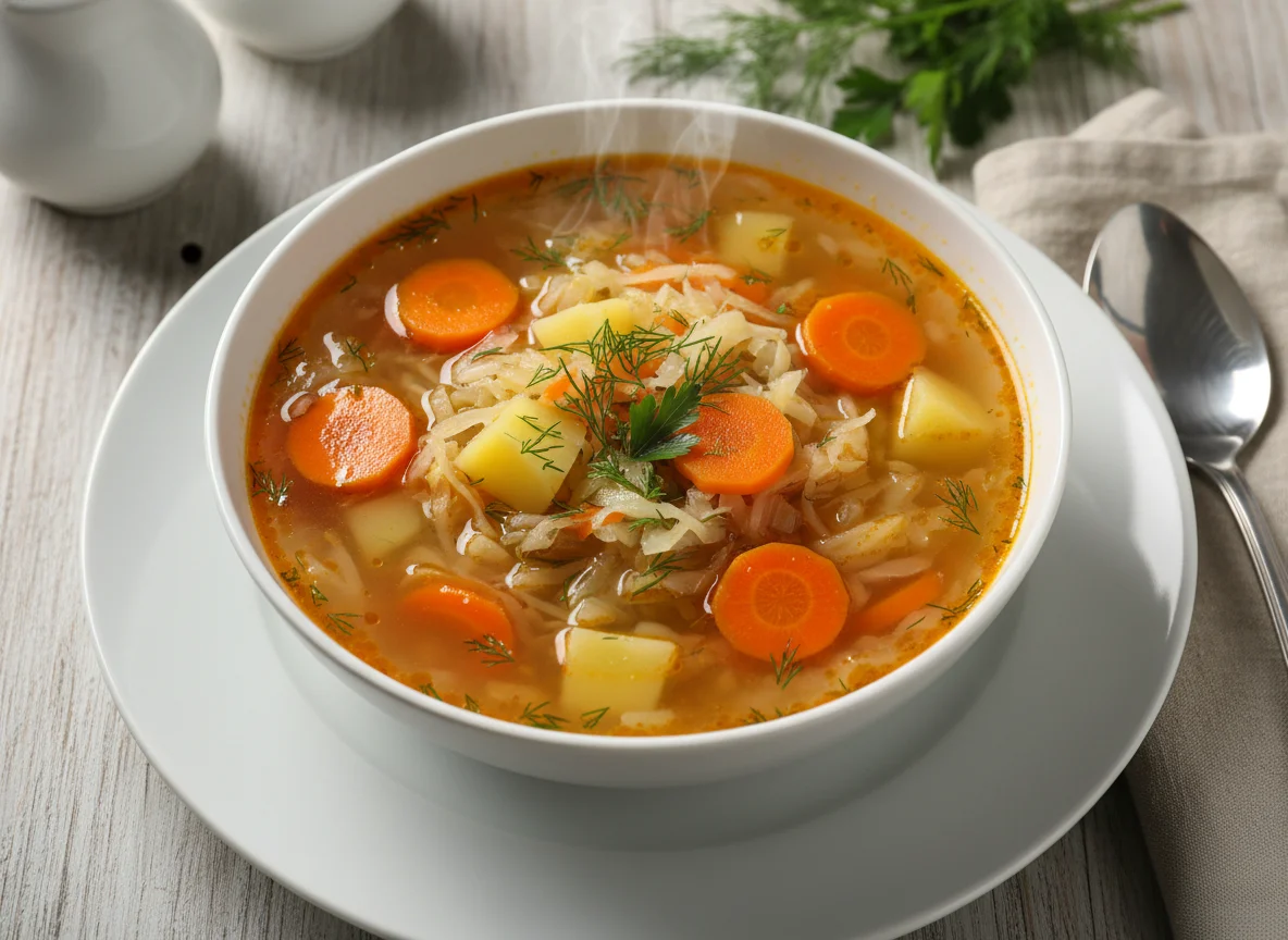 Овощной суп с капустой и морковью photo