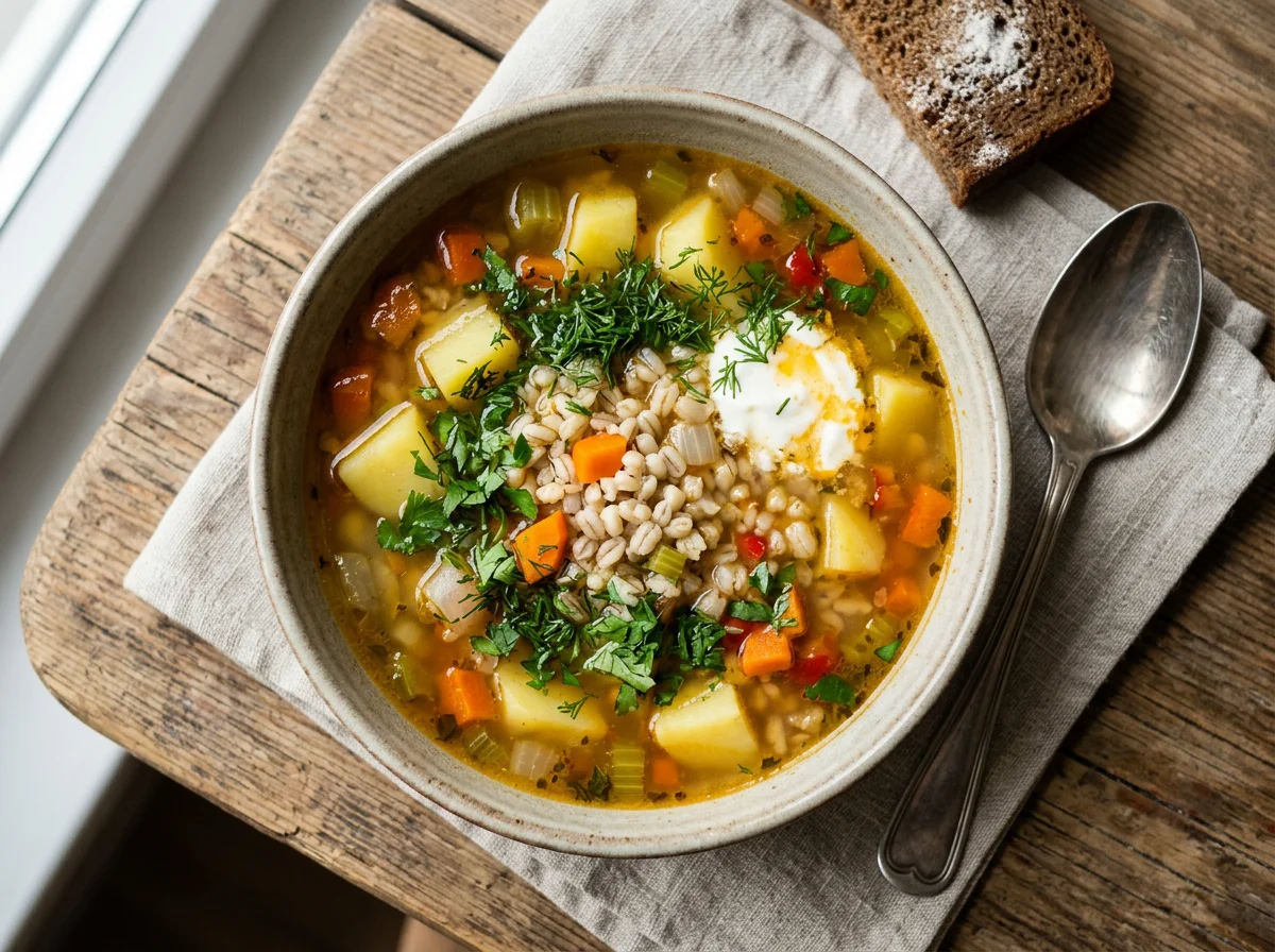 Овощной суп с крупой photo