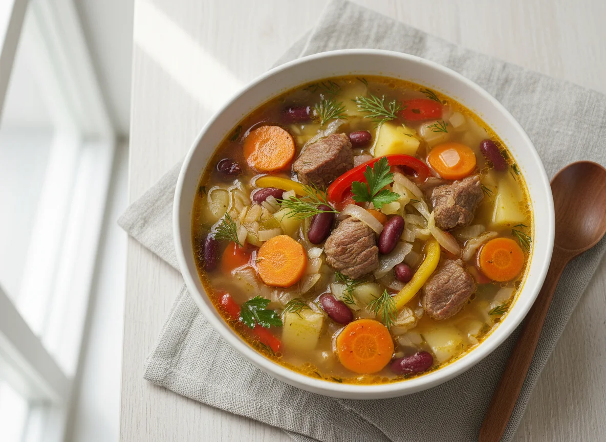 Овощной суп с телятиной photo