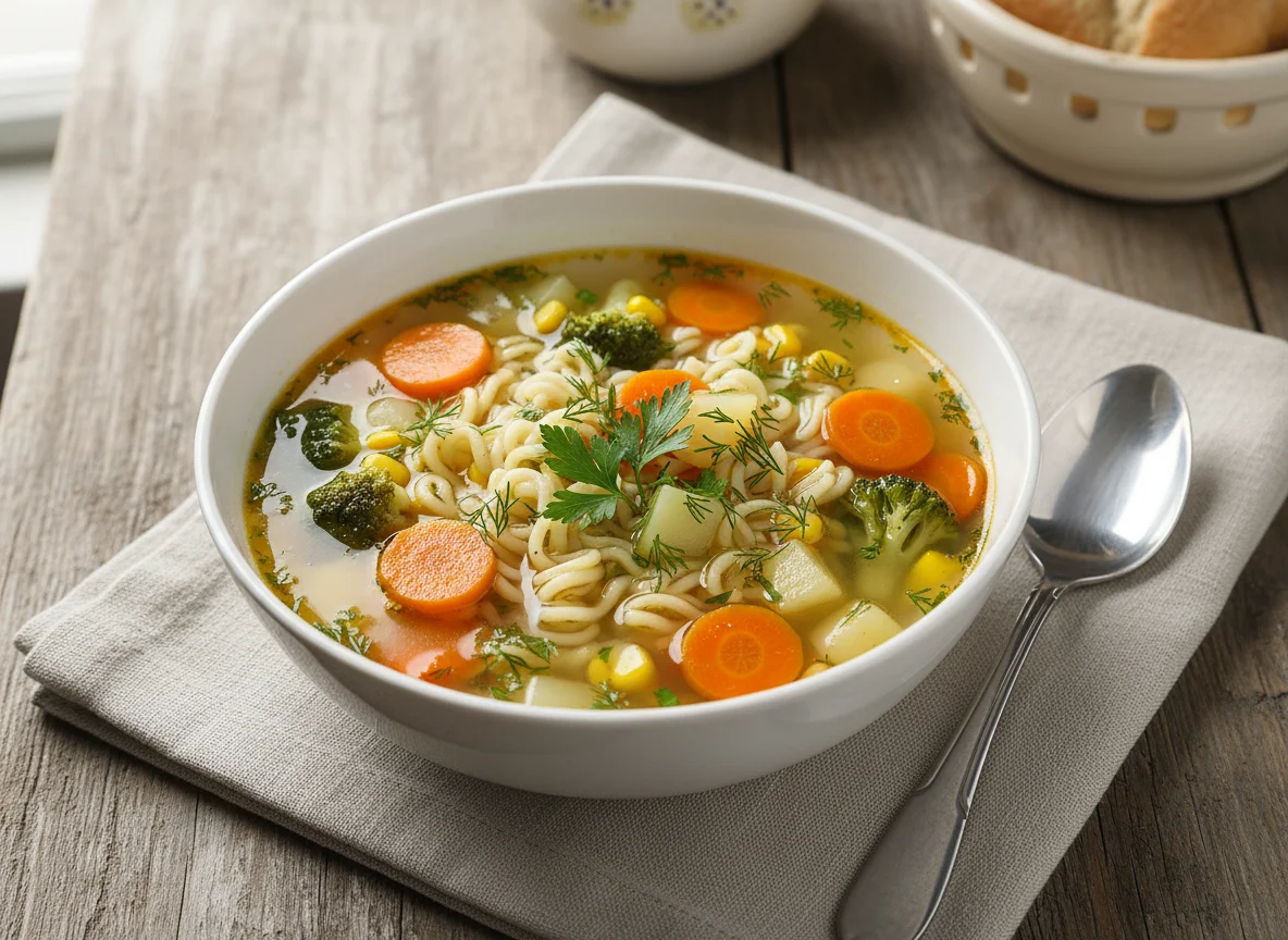 Овощной суп с вермишелью photo