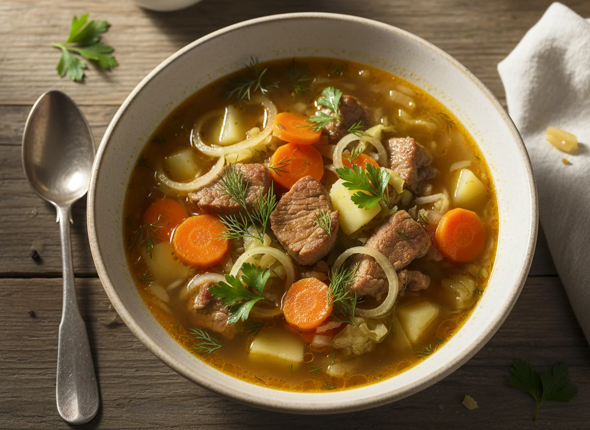 Овощной суп со свининой photo