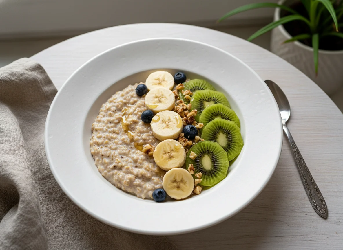 Овсяная каша с бананом и киви photo