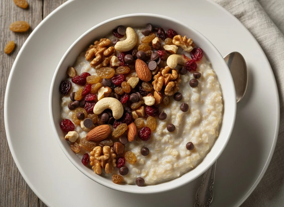 Овсяная каша с сухофруктами и орехами photo