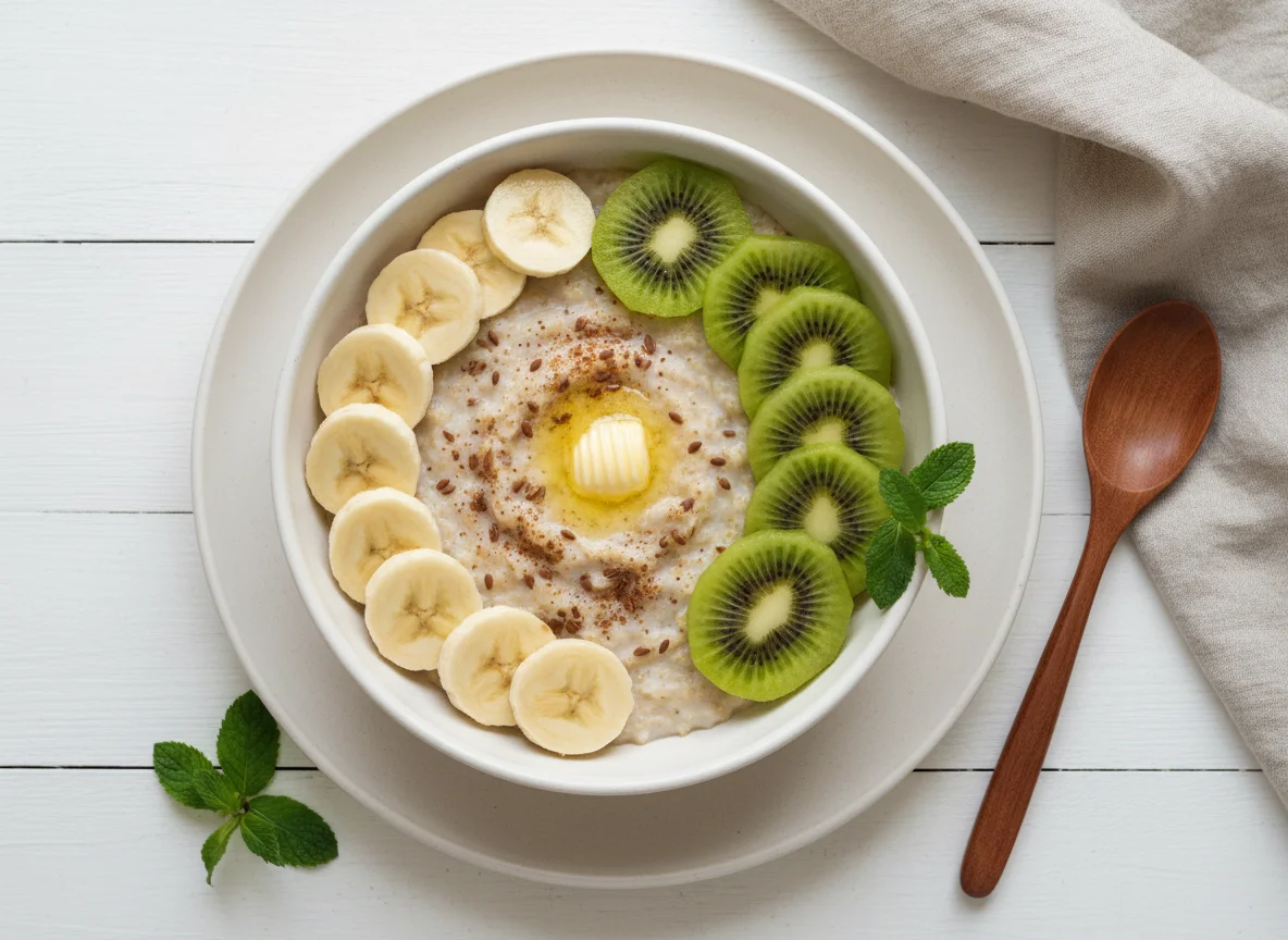 Овсянка с бананом и киви photo