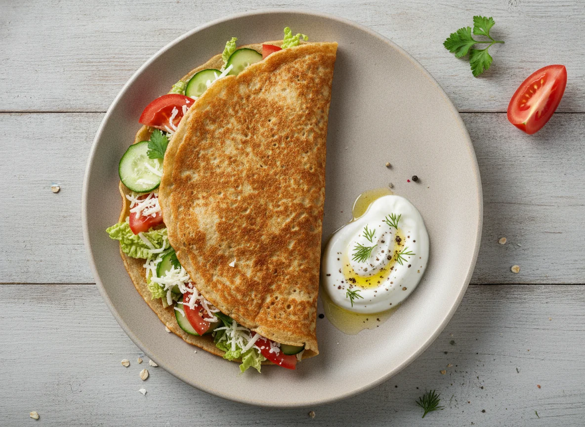 Овсяноблин с овощами и сыром photo