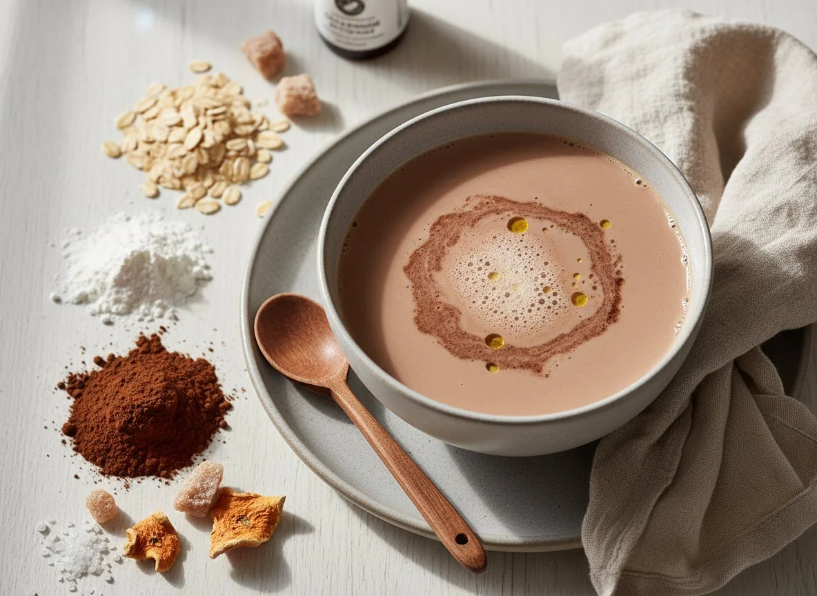 Овсяное молоко с какао photo