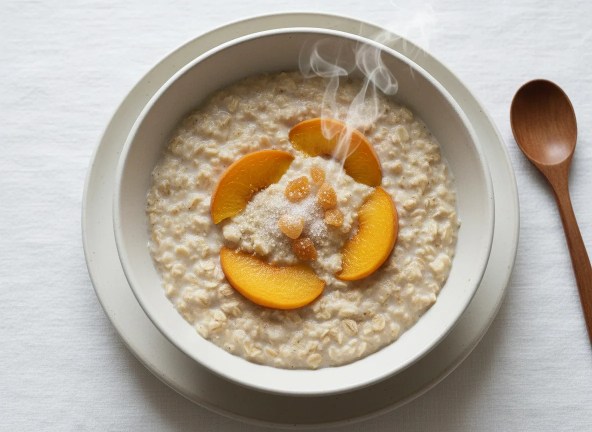 Овсяные хлопья с персиком photo