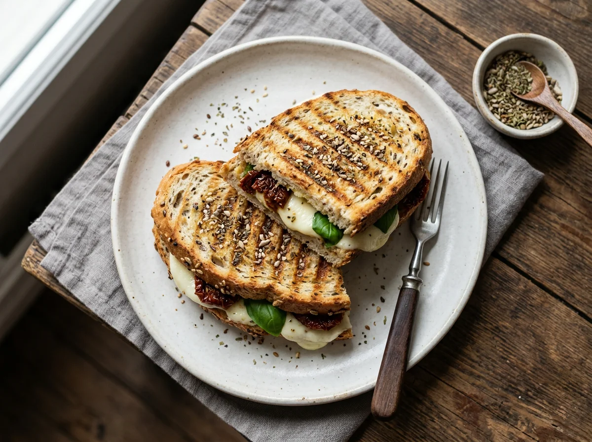 Панини с моцареллой и томатами photo