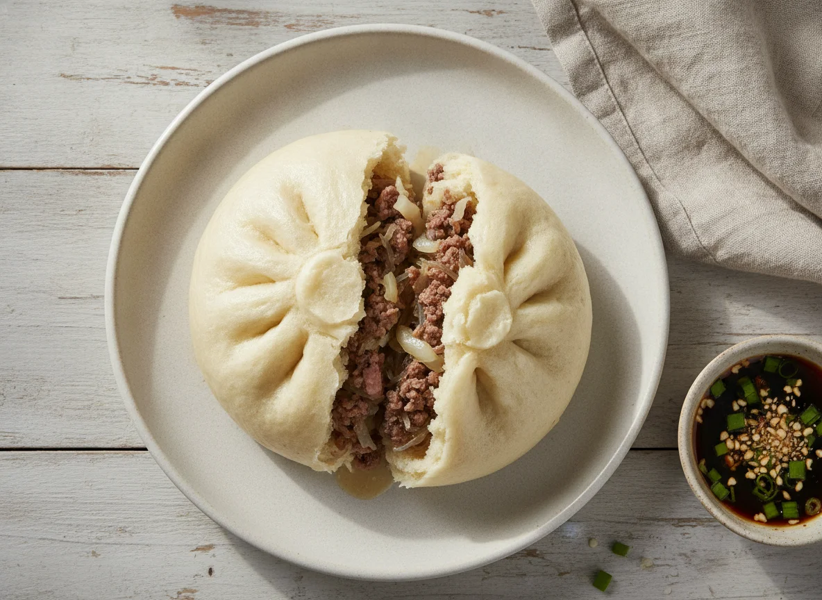 Пян-се (паровая булочка с мясом и капустой) photo