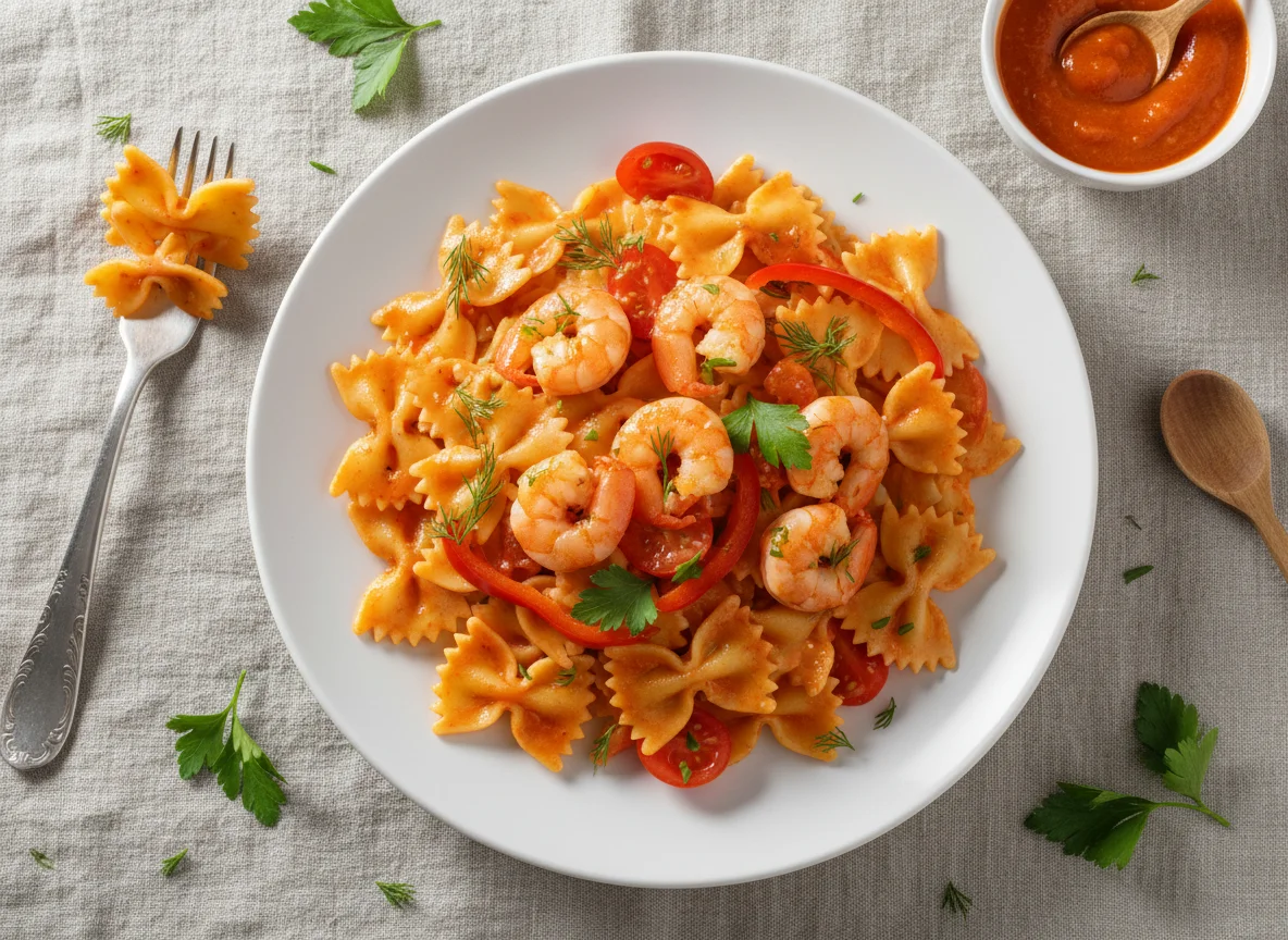 Паста с креветками photo