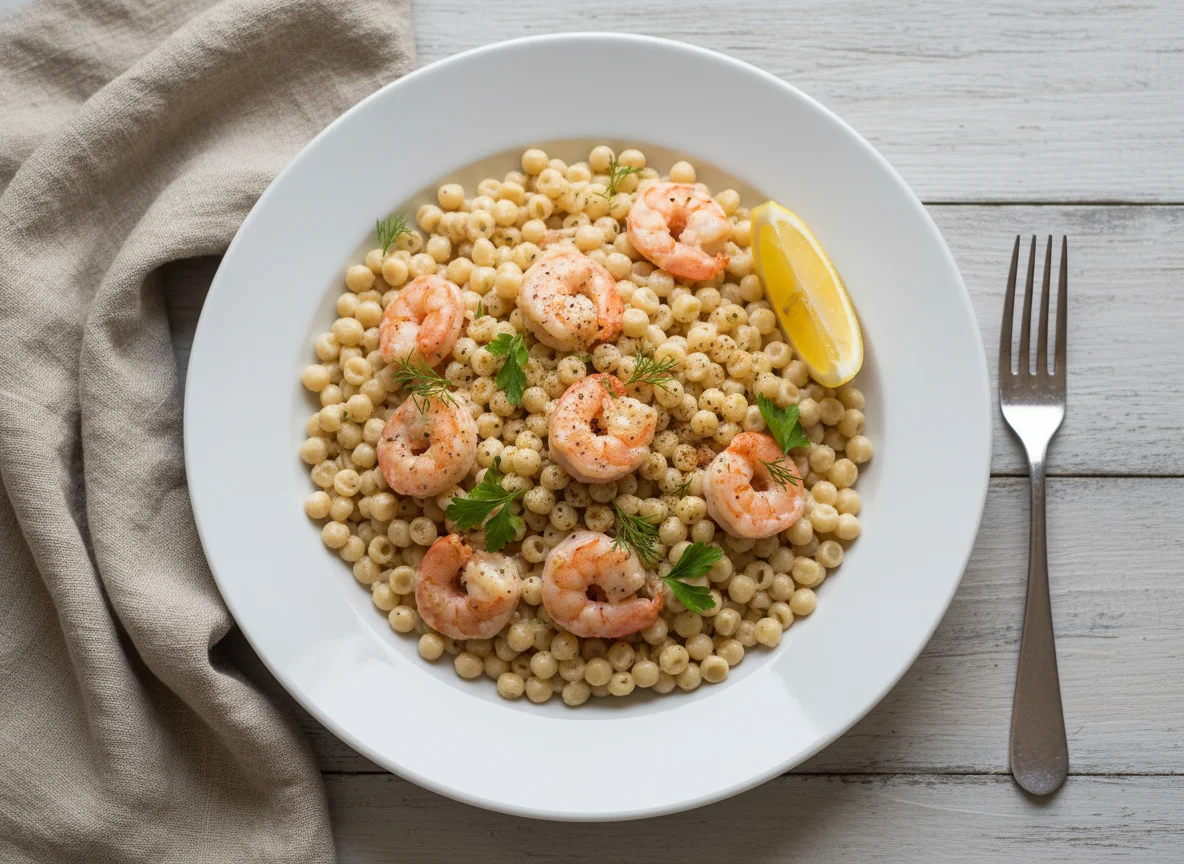 Паста с креветками в сливочном соусе photo