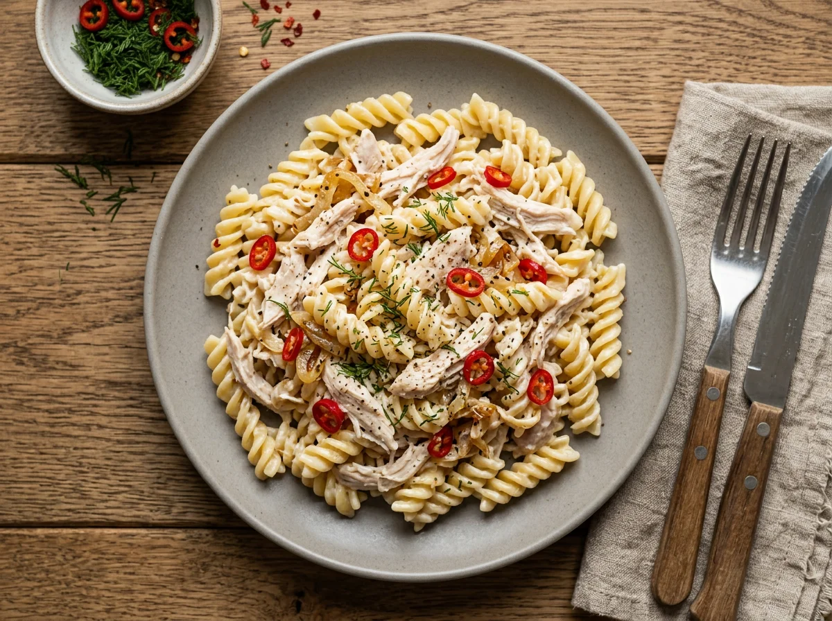 Паста с курицей и майонезом photo