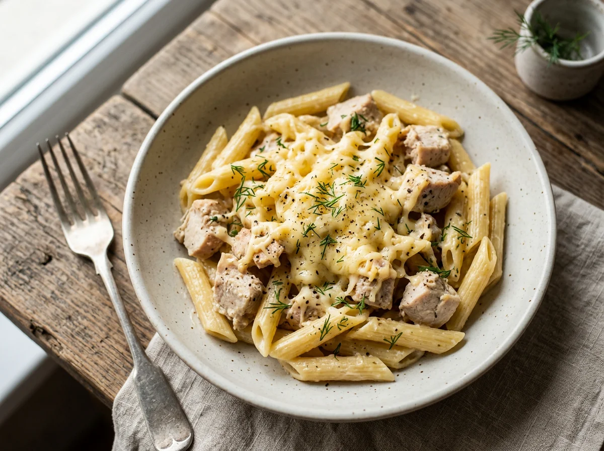 Паста с курицей и сыром photo