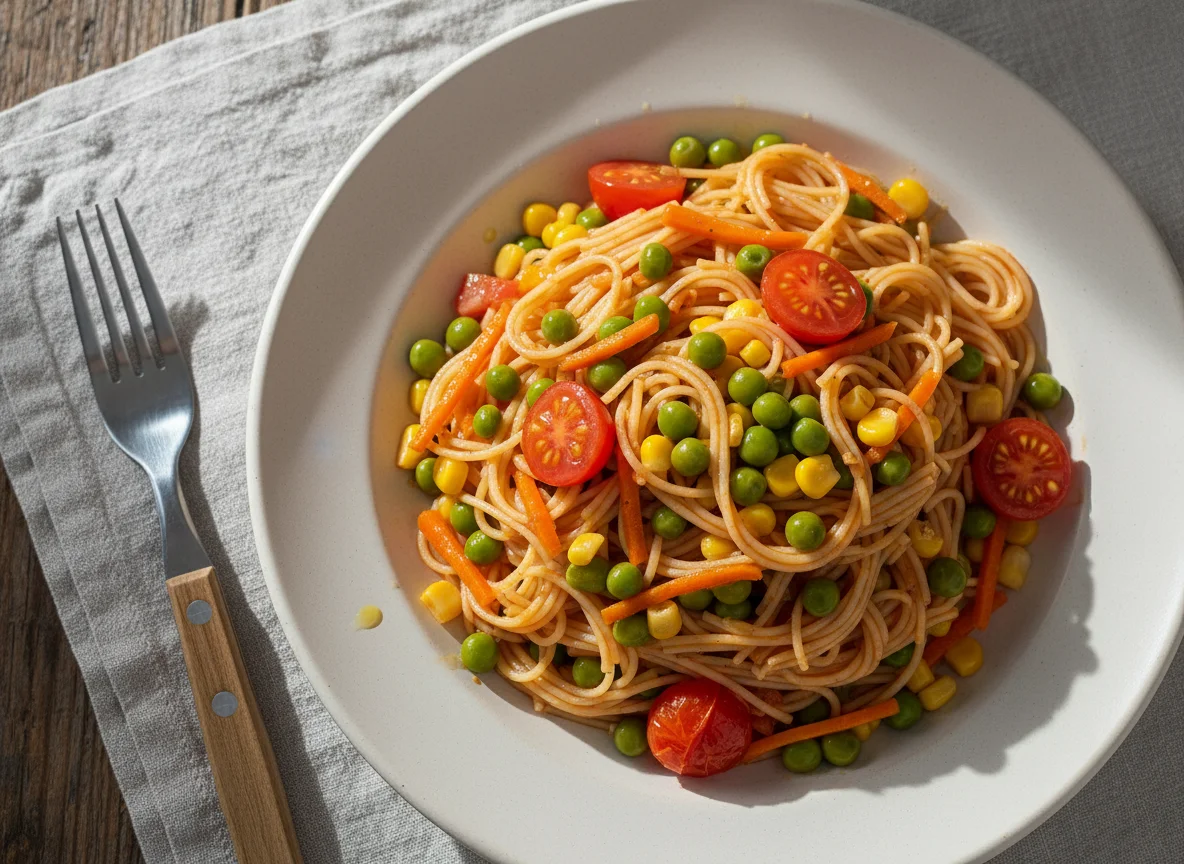 Паста с овощами photo