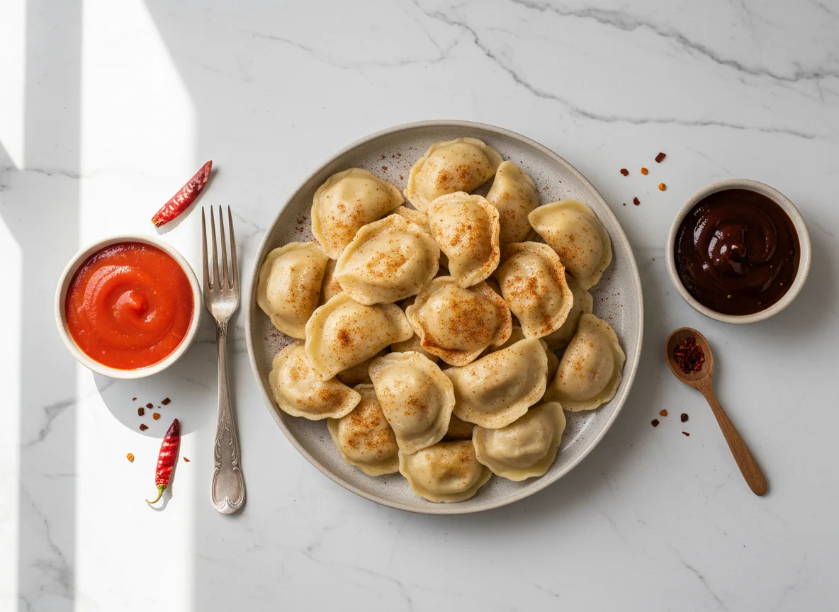 Пельмени с соусами photo