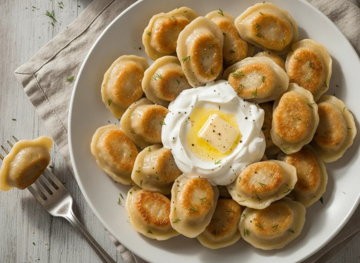 Пельмени со сметаной и сливочным маслом photo