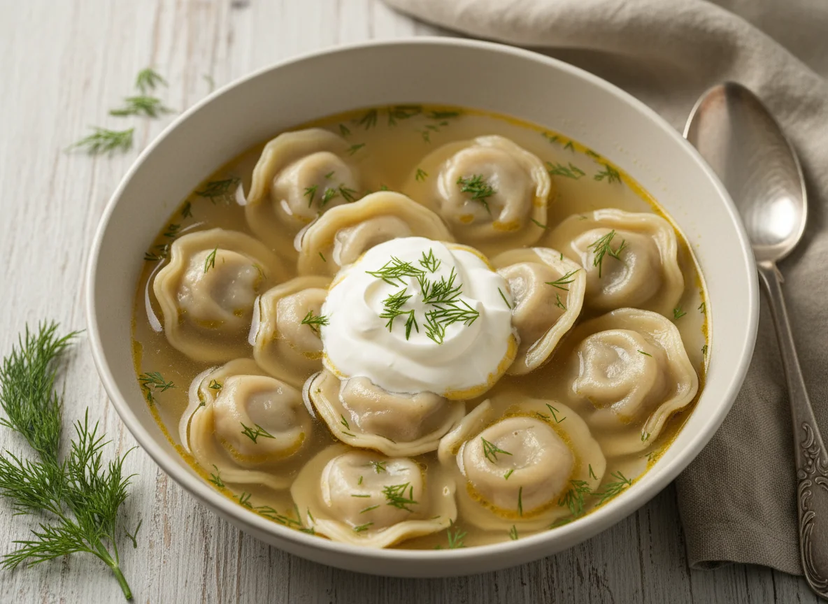 Пельмени со сметаной и укропом photo