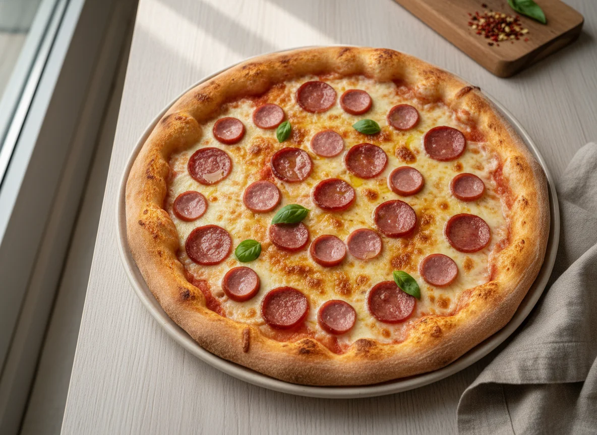 Пицца с колбасой photo