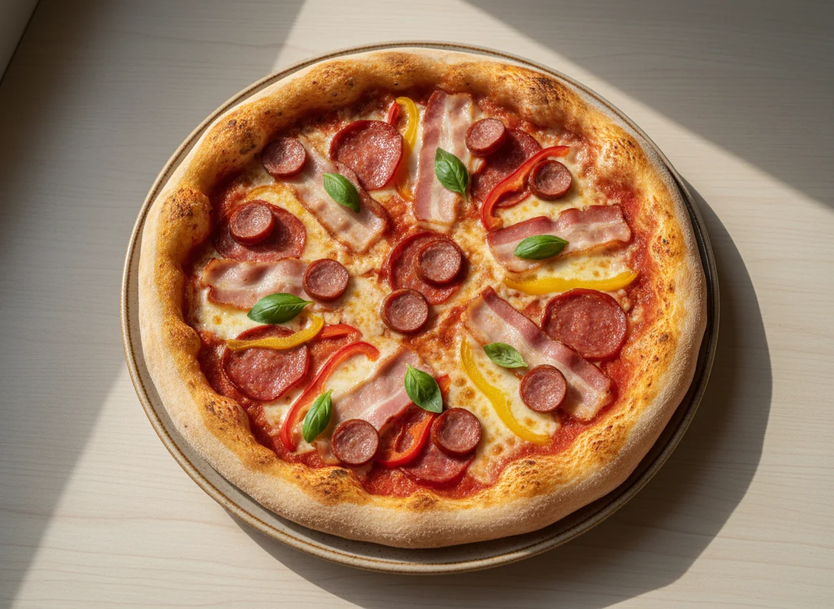 Пицца с мясным ассорти photo