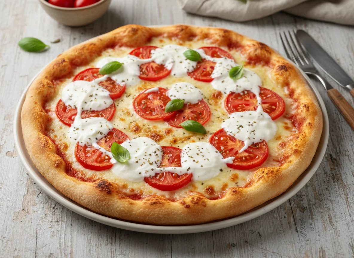 Пицца с помидорами и сыром photo