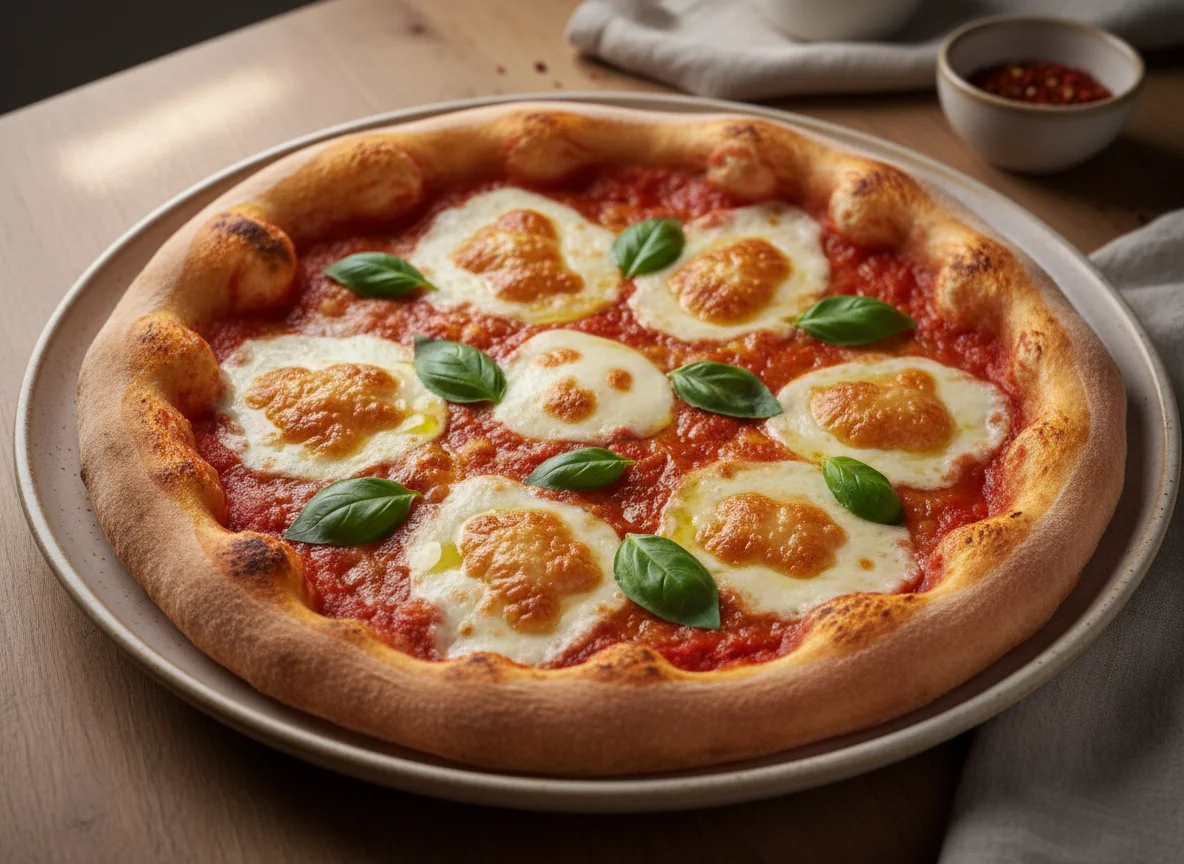 Пицца с сыром и томатным соусом photo