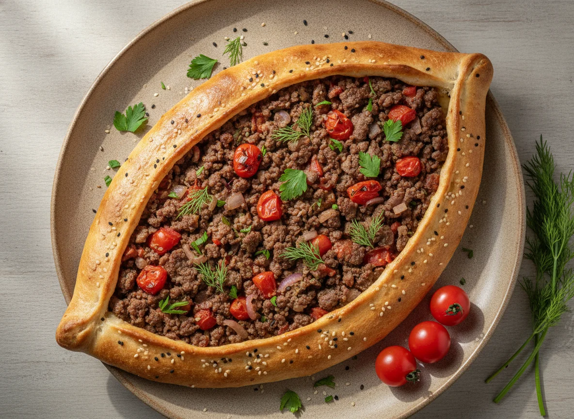 Пиде с мясной начинкой photo
