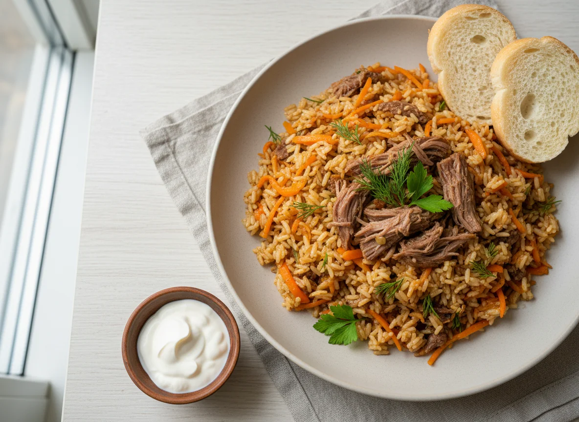 Плов с говядиной и морковью photo