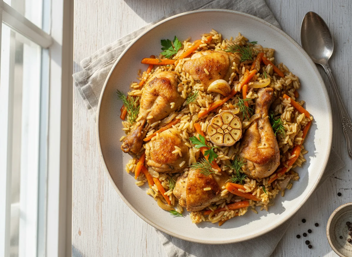 Плов с курицей photo