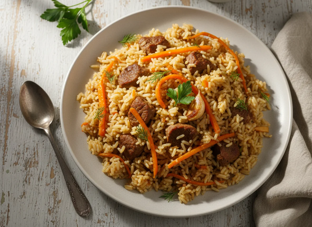 Плов с мясом photo