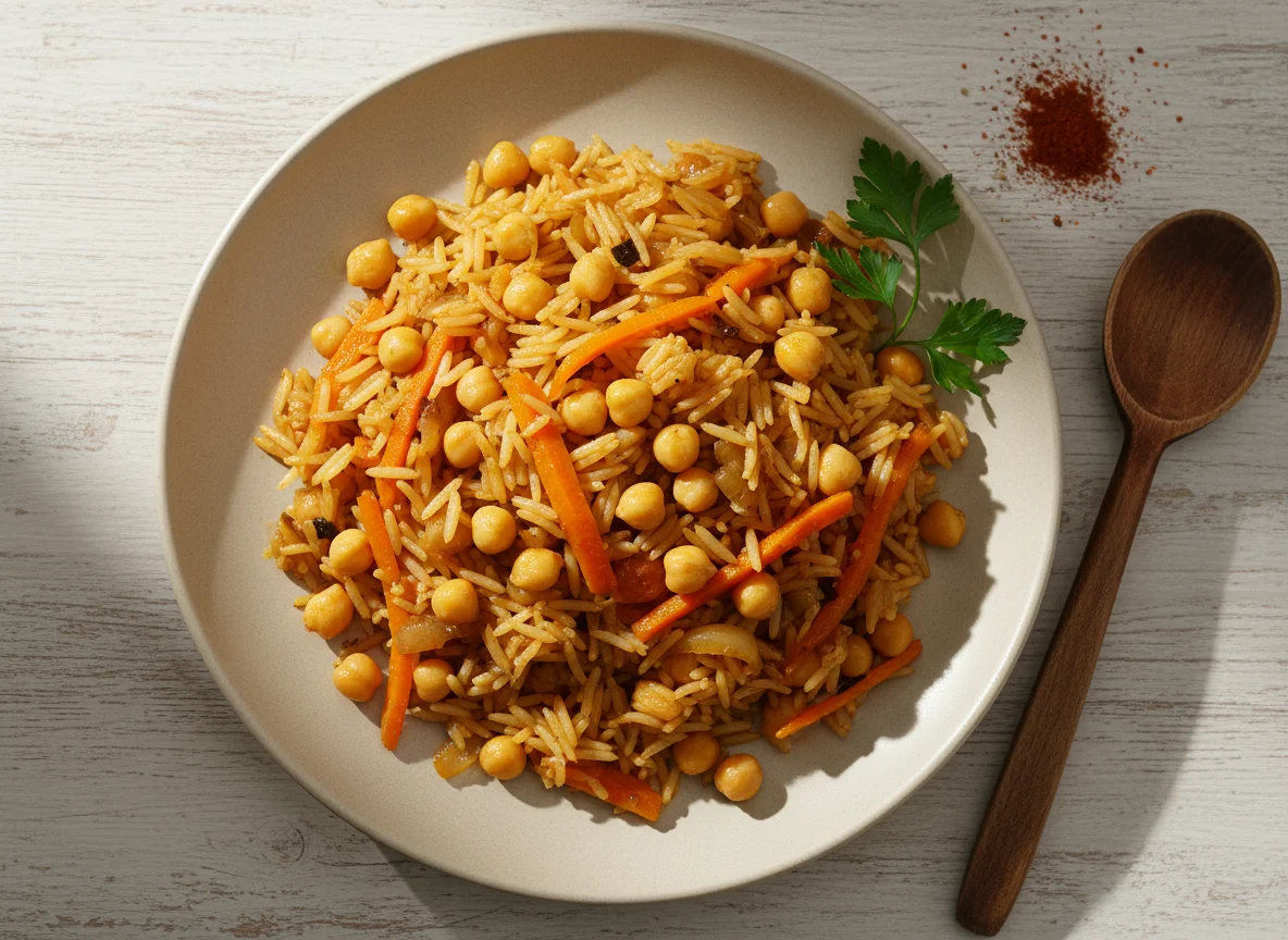 Плов с нутом и морковью photo