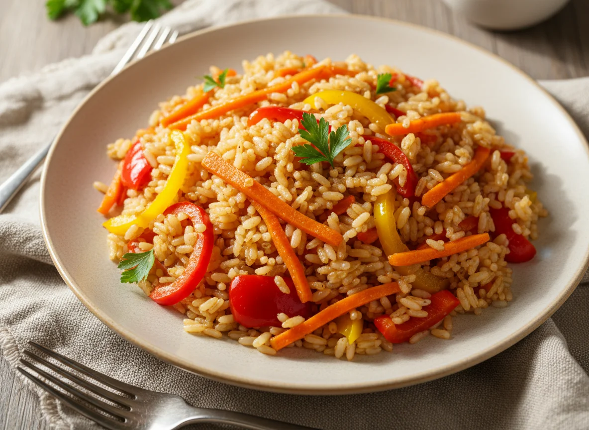 Плов с овощами photo