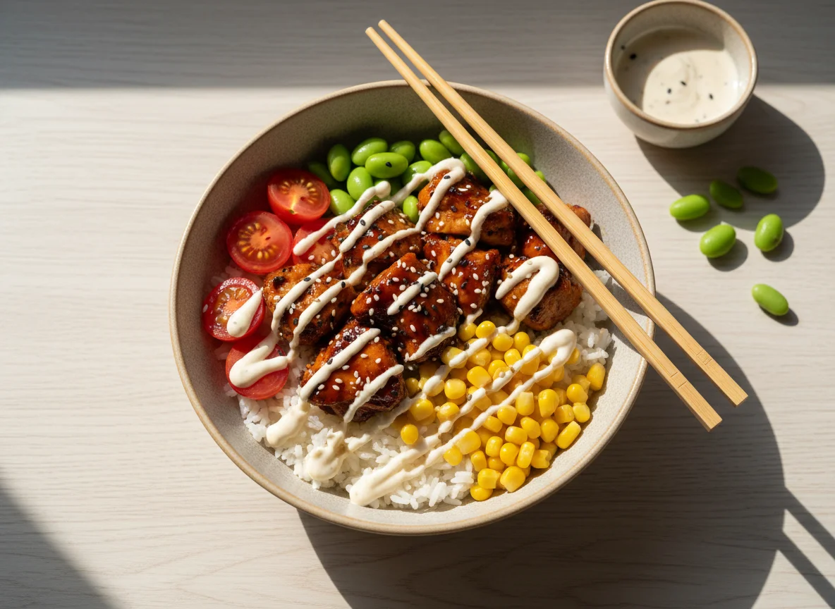 Поке с курицей терияки photo