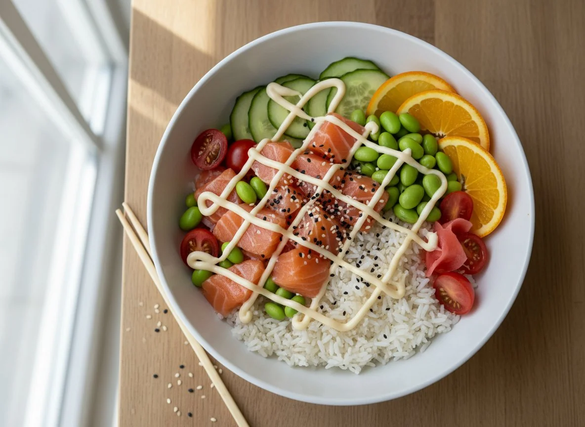 Поке-боул с лососем photo