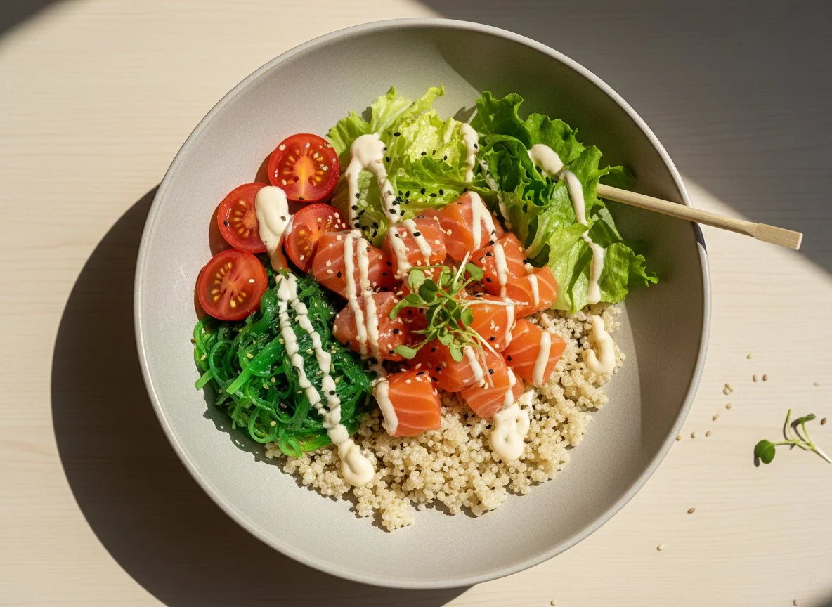 Поке-боул с лососем и киноа photo