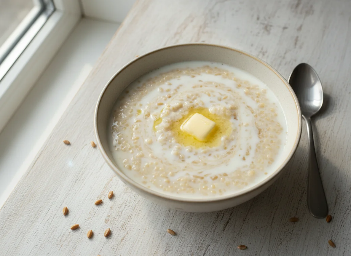 Пшеничная каша с молоком photo