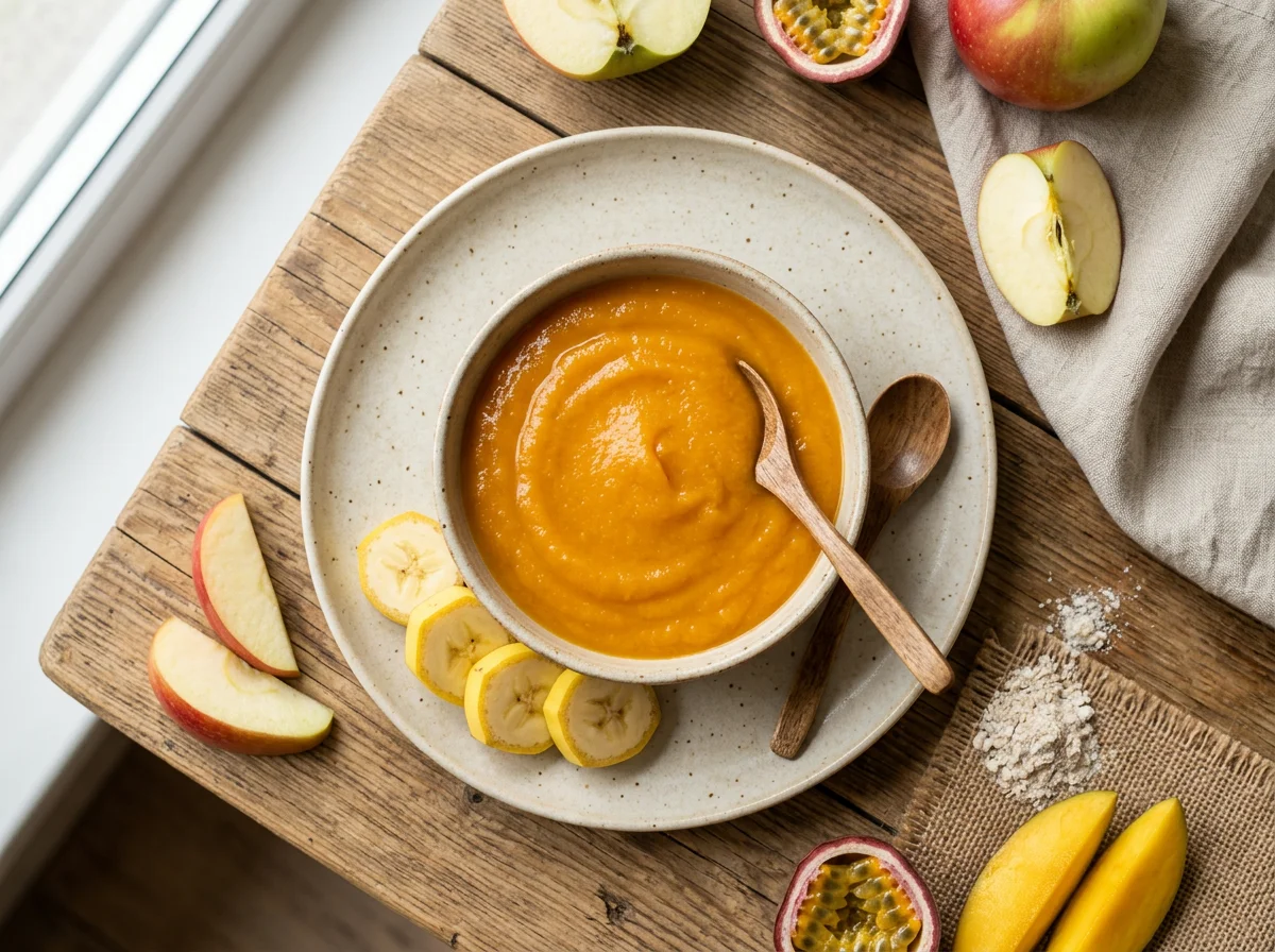 Пюре ФрутоНяня Тропический микс, яблоко, банан, мангоапель... photo