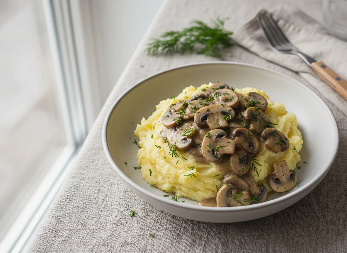 Пюре с грибами в сливочном соусе photo