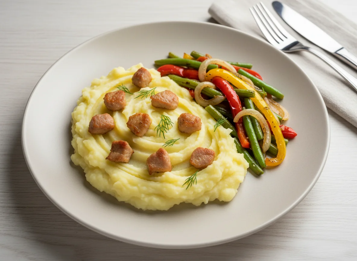 Пюре с мясом и овощами photo