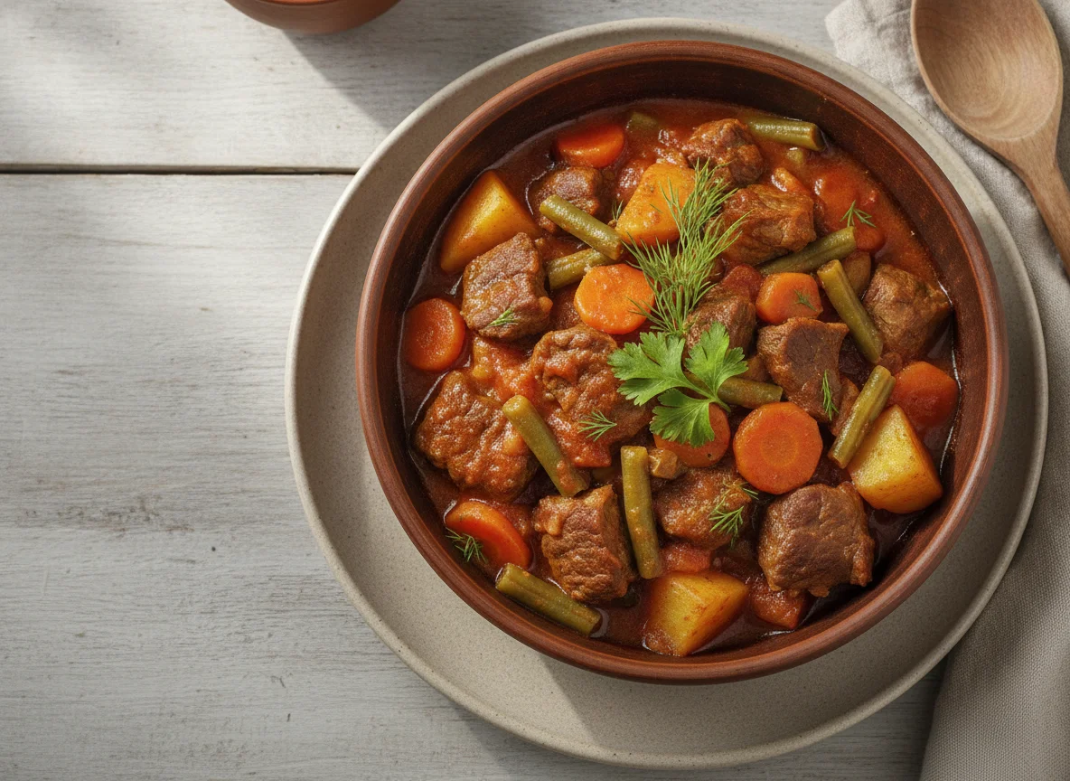 Рагу из говядины с овощами photo