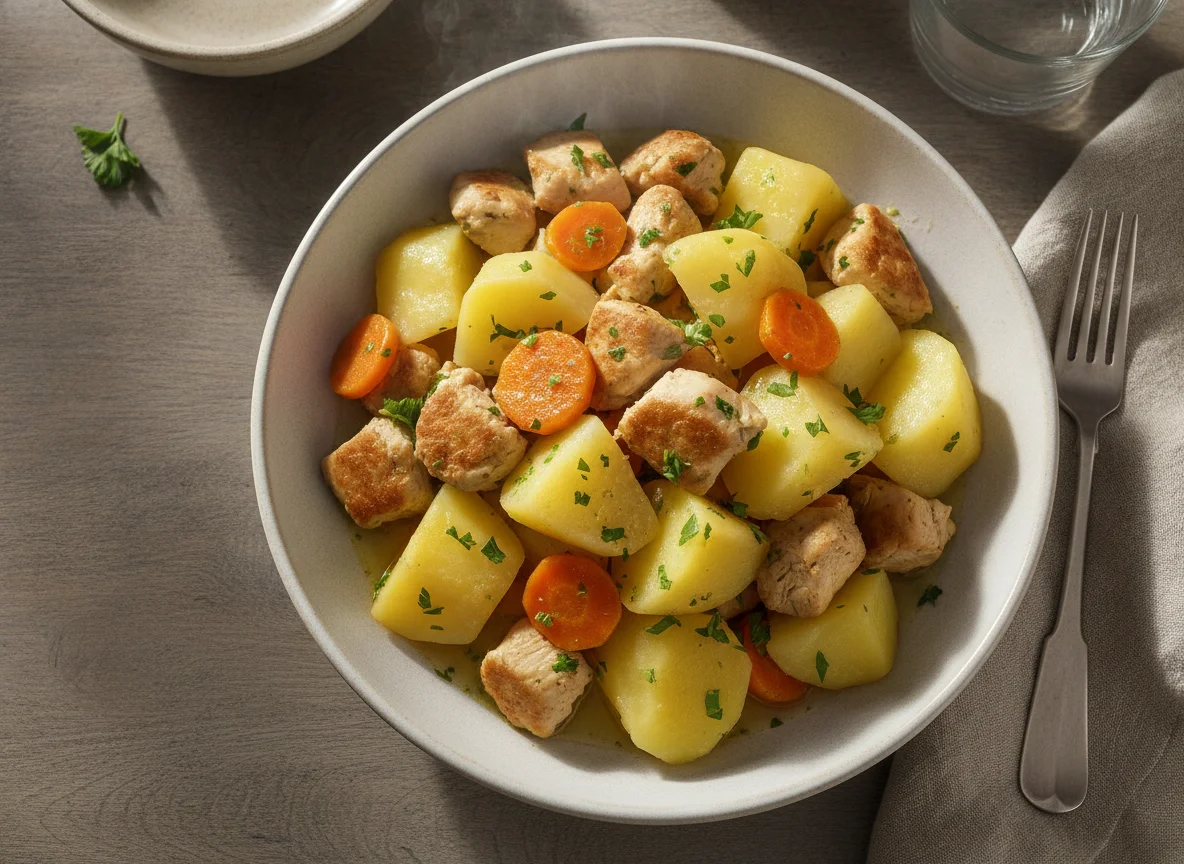 Рагу из картофеля с курицей photo