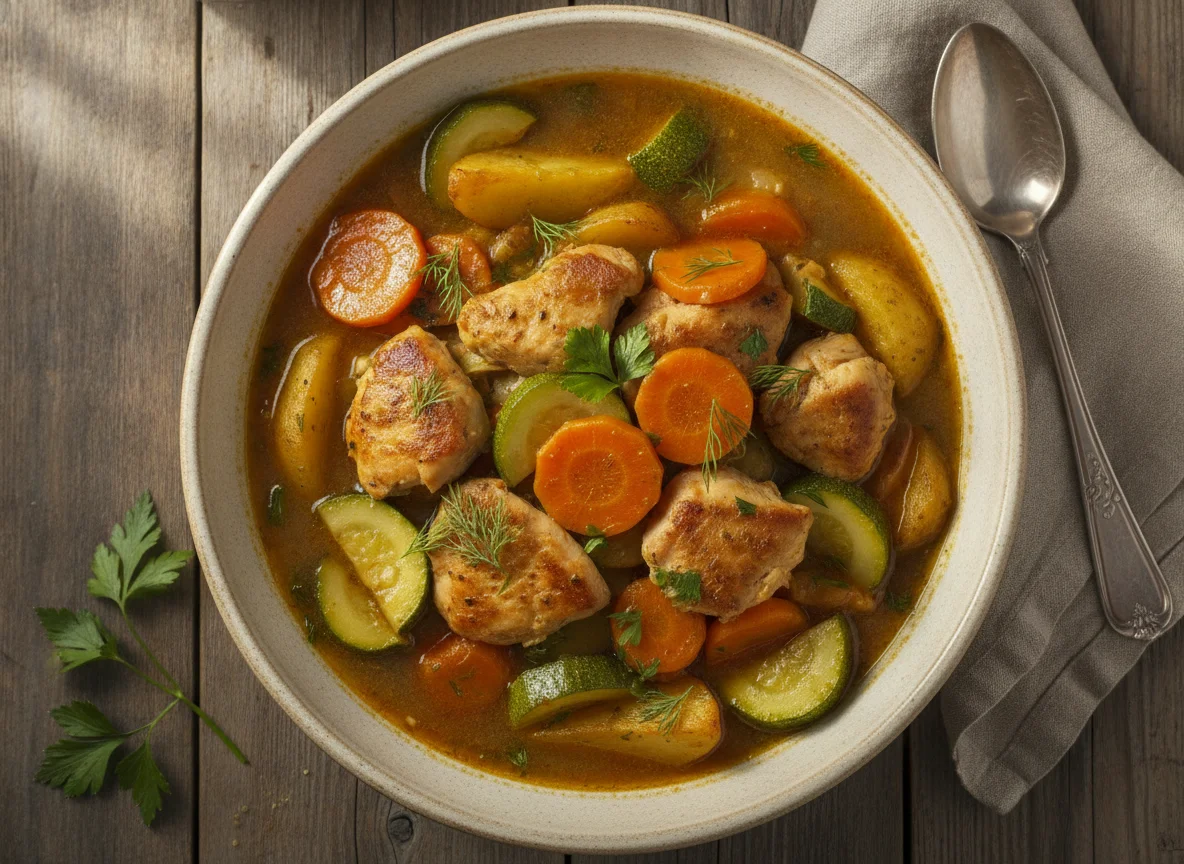 Рагу из курицы с овощами photo