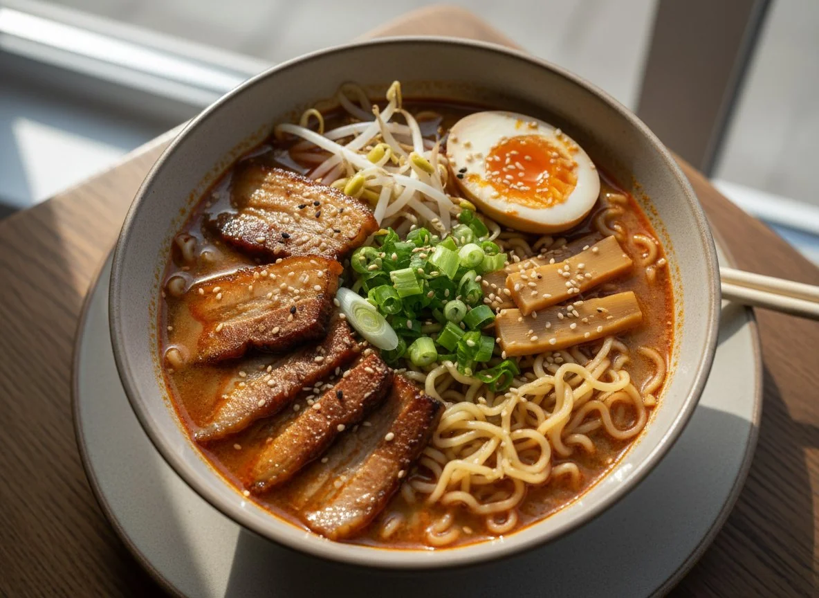 Рамен с чашу и яйцом photo